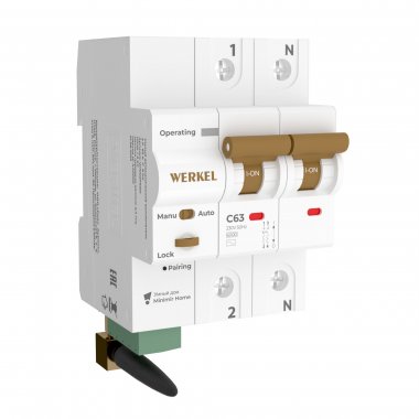 Фотография товара 'Werkel W1002P6301 Умный автоматический выключатель 2 P 63 A C 6 kA'