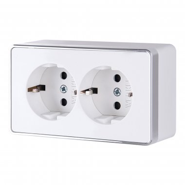 Фотография товара 'Werkel W5072101 Розетка двойная с заземлением Gallant белая'