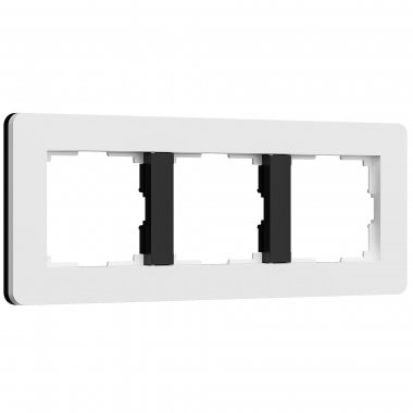 Фотография товара 'Werkel W0033068 W0033068/ Рамка на 3 поста Split (белый/черный, soft-touch)'