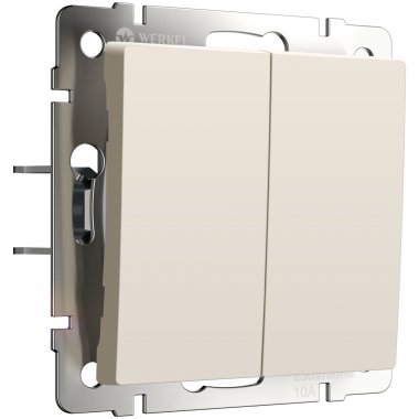Фотография товара 'Werkel W1122462 Выключатель двухклавишный с самовозвратом айвори матовый'