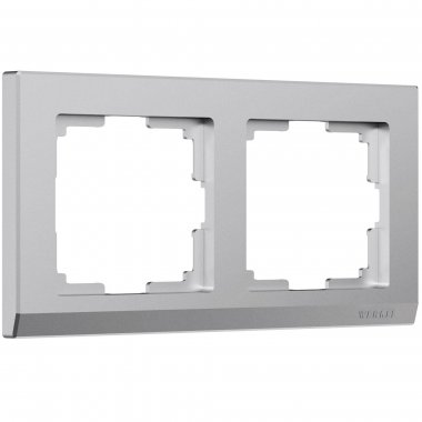 Фотография товара 'Werkel W0021865 Рамка из поликарбоната на 2 поста Stark серебряный матовый'