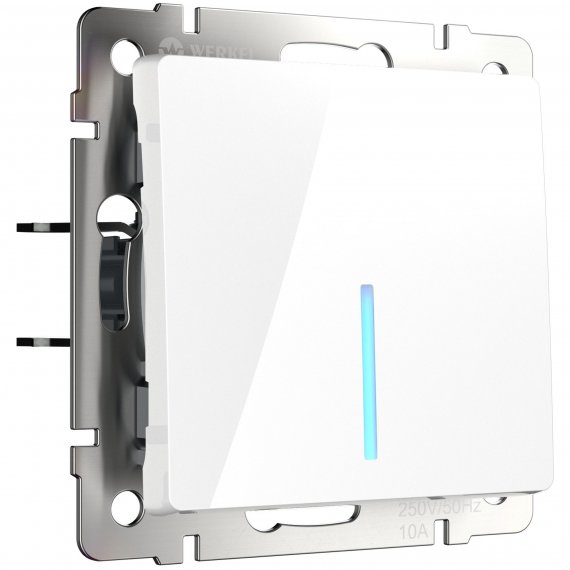 Фотография товара 'Werkel W1112101 Выключатель одноклавишный проходной с подсветкой белый'