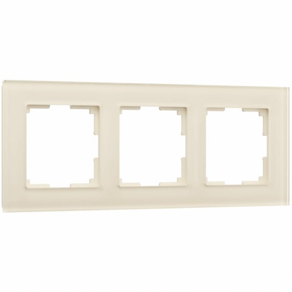 Фотография товара 'Werkel W0031141 Рамка из стекла на 3 поста Favorit молочный'