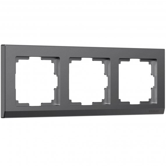 Фотография товара 'Werkel W0031864 Рамка из поликарбоната на 3 поста Stark графит матовый'