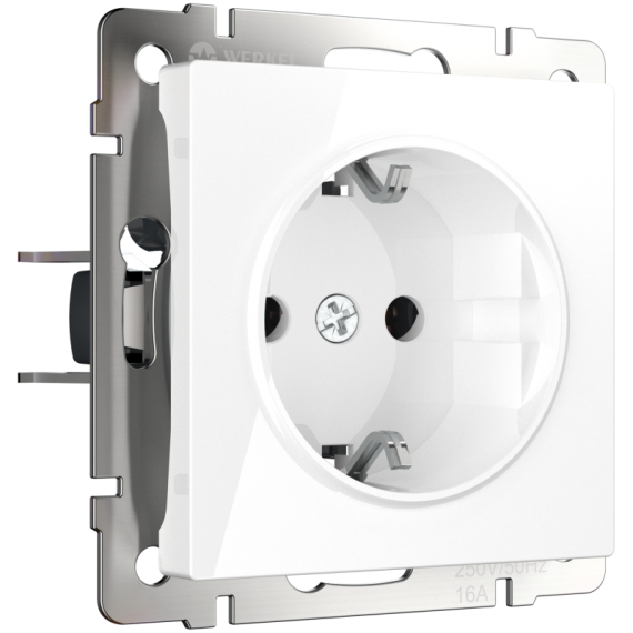 Фотография товара 'Werkel WL01-10-01 Розетка с заземлением, безвинтовой зажим'