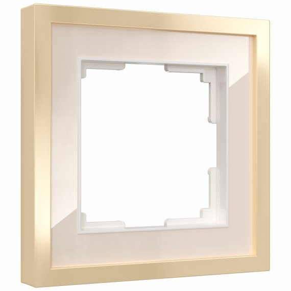 Фотография товара 'Werkel W0012851 Рамка из металла на 1 пост Baguette айвори/латунь'