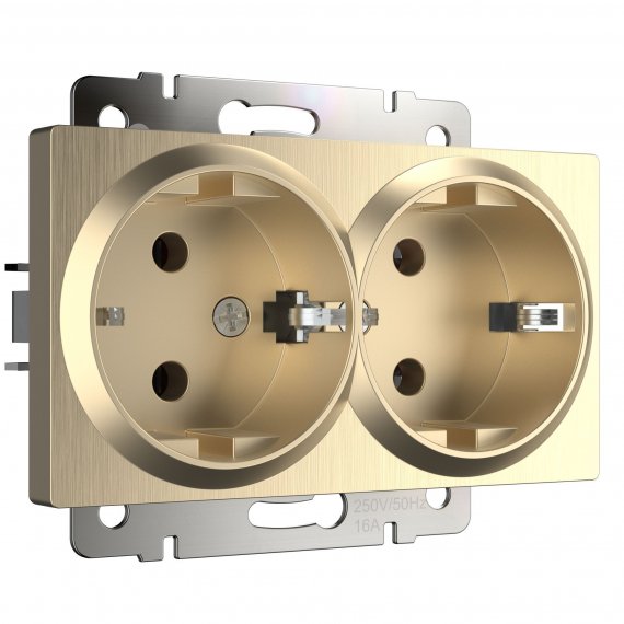 Фотография товара 'Werkel WL10-SKG-02-IP20 Розетка двойная с заземлением'