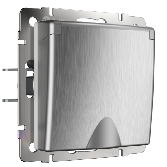 Фотография товара 'Werkel WL09-SKGSC-01-IP44 Розетка влагозащ. с зазем. с защит. крышкой и шторками'