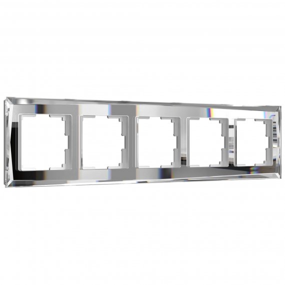 Фотография товара 'Werkel W0051220 Рамка из стекла на 5 постов Diamant зеркальный'