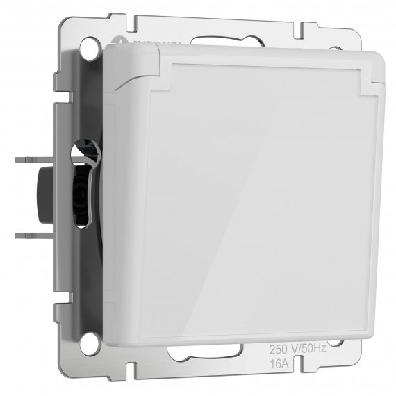 Фотография товара 'Werkel W1171241 Розетка влагозащ. с зазем. с защит. крышкой и шторками белый акрил'