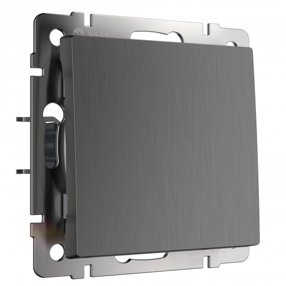 Фотография товара 'Werkel WL04-SW-1G Выключатель одноклавишный (графит рифленый)'