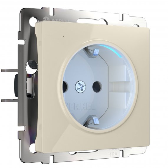 Фотография товара 'Werkel W1171403 Розетка с подсветкой слоновая кость'