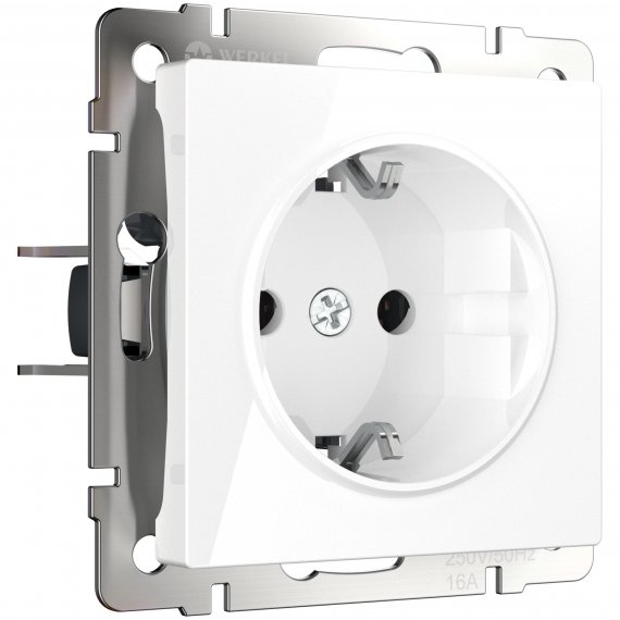 Фотография товара 'Werkel WL01-SKG-01-IP20 Розетка с заземлением (белый)'