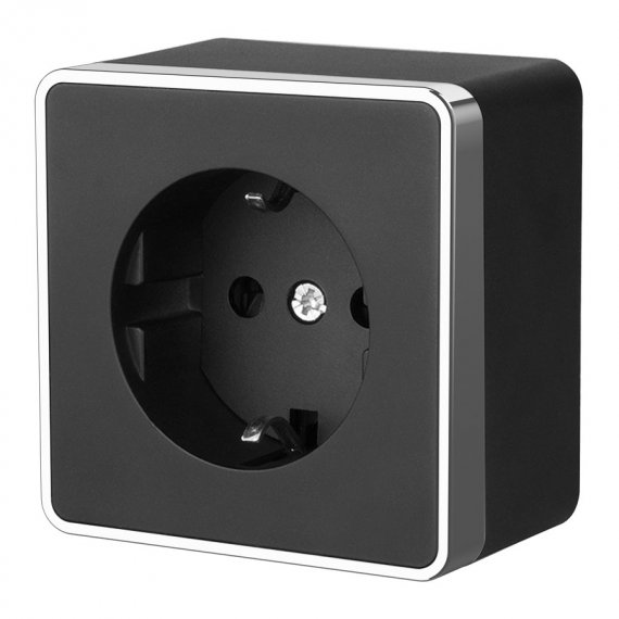 Фотография товара 'Werkel WL15-02-01 Розетка Werkel с заземлением Gallant черный хром WL15-02-01'