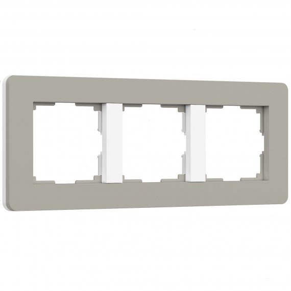 Фотография товара 'Werkel W0033067 W0033067/ Рамка на 3 поста Split (дымчатый/белый, soft-touch)'