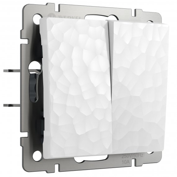 Фотография товара 'Werkel W1220001 Выключатель двухклавишный белый'