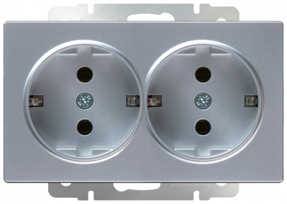 Фотография товара 'Werkel WL06-SKG-02-IP20 Розетка двойная с заземлением'