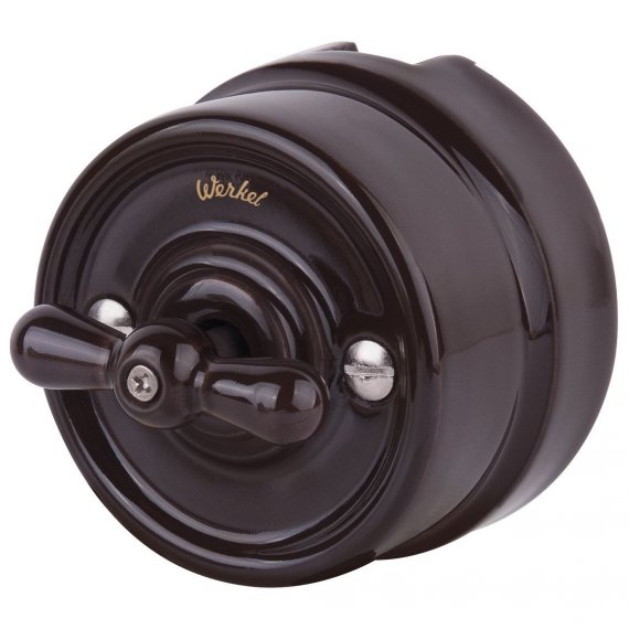 Фотография товара 'Werkel W5620014 Выключатель на 4 положения двухклавишный коричневый ретро'