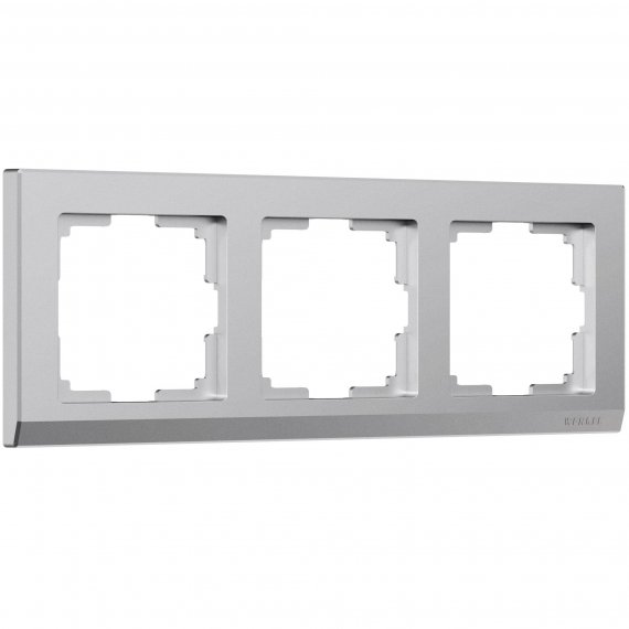 Фотография товара 'Werkel W0031865 Рамка из поликарбоната на 3 поста Stark серебряный матовый'