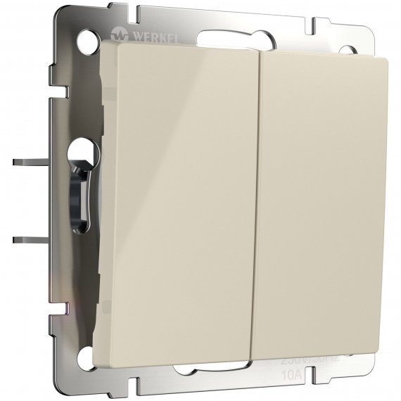 Фотография товара 'Werkel W1122403 Выключатель двухклавишный с самовозвратом слоновая кость'