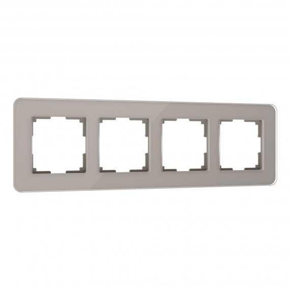 Фотография товара 'Werkel W0042417 Рамка из стекла на 4 поста Elite дымчатый'