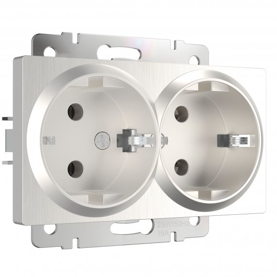 Фотография товара 'Werkel WL13-SKG-02-IP20 Розетка двойная с заземлением'