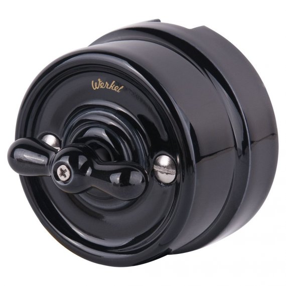 Фотография товара 'Werkel W5620008 Выключатель на 4 положения двухклавишный черный ретро'