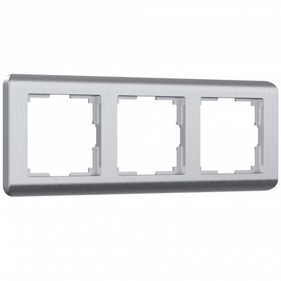 Фотография товара 'Werkel W0032106 Рамка из поликарбоната на 3 поста Stream серебряный'