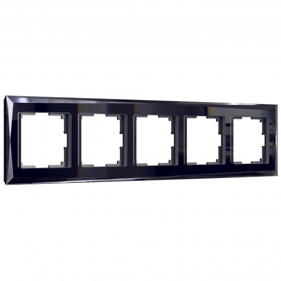 Фотография товара 'Werkel W0051208 Рамка из стекла на 5 постов Diamant черный'