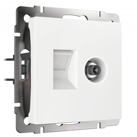 Фотография товара 'Werkel W1181301 Розетка ТВ+Ethernet RJ-45 6 cat. белый'