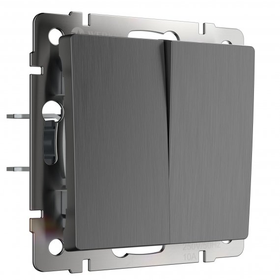 Фотография товара 'Werkel WL04-SW-2G-2W Выключатель двухклавишный проходной'