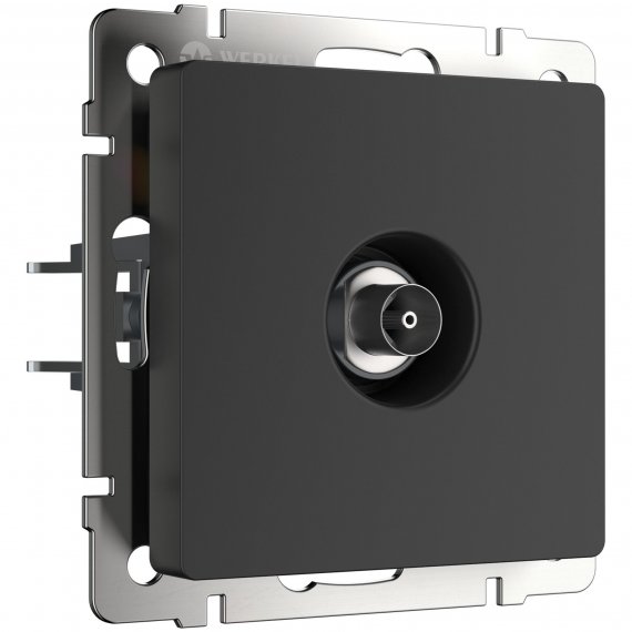 Фотография товара 'Werkel W1184008 ТВ-розетка проходная (черный матовый)'