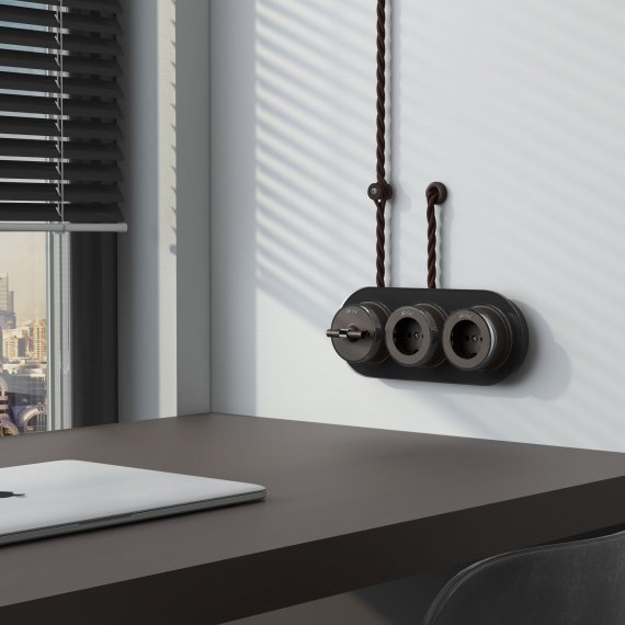 Фотография товара 'Werkel W6452508 Ретро кабель витой 2х1,5 черный 50 м'