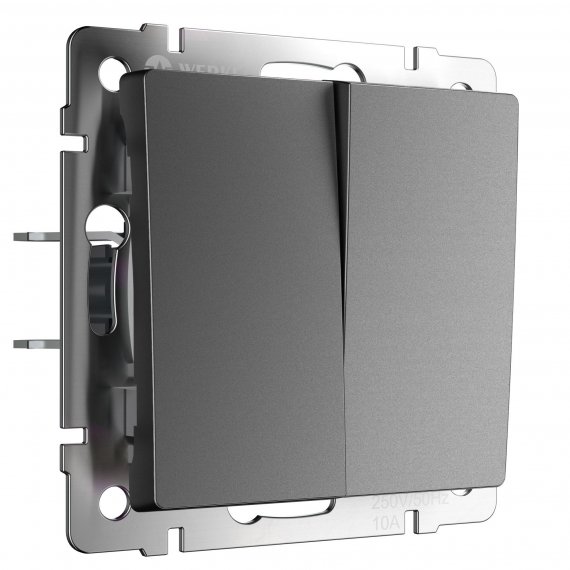 Фотография товара 'Werkel W1123064 Перекрестный выключатель двухклавишный графит матовый'