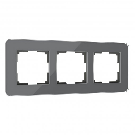 Фотография товара 'Werkel W0032440 Рамка из стекла на 3 поста Elite графит'