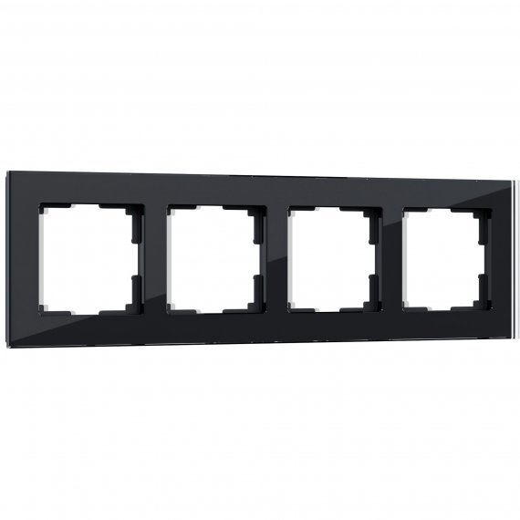 Фотография товара 'Werkel W0041108 Рамка из стекла на 4 поста Favorit черный'