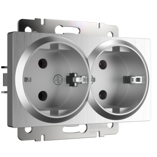 Фотография товара 'Werkel WL09-SKG-02-IP20 Розетка двойная с заземлением'