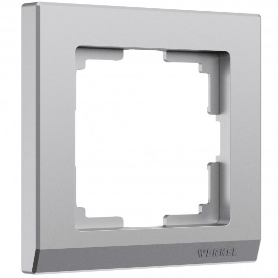 Фотография товара 'Werkel W0011865 Рамка из поликарбоната на 1 пост Stark серебряный матовый'