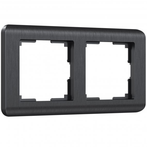 Фотография товара 'Werkel W0022104 Рамка из поликарбоната на 2 поста Stream графит'