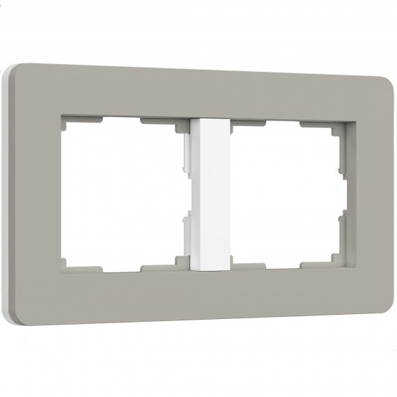 Фотография товара 'Werkel W0023067 W0023067/ Рамка на 2 поста Split (дымчатый/белый, soft-touch)'