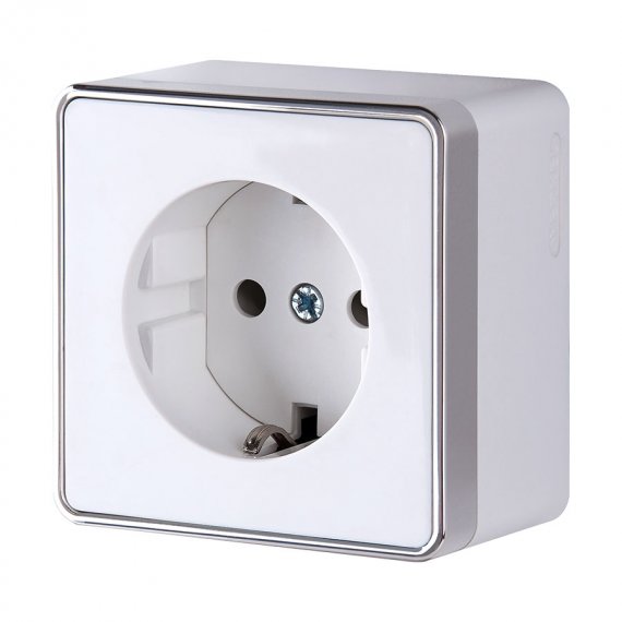 Фотография товара 'Werkel WL15-02-02 Розетка с заземлением и шторками Gallant (белая) (a051582) Werkel Накладные механизмы Gallant белые W5071101-95657'