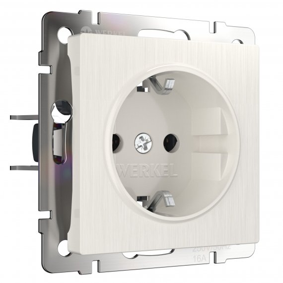 Фотография товара 'Werkel W1171013 Розетка с заземлением (перламутровый рифленый)'