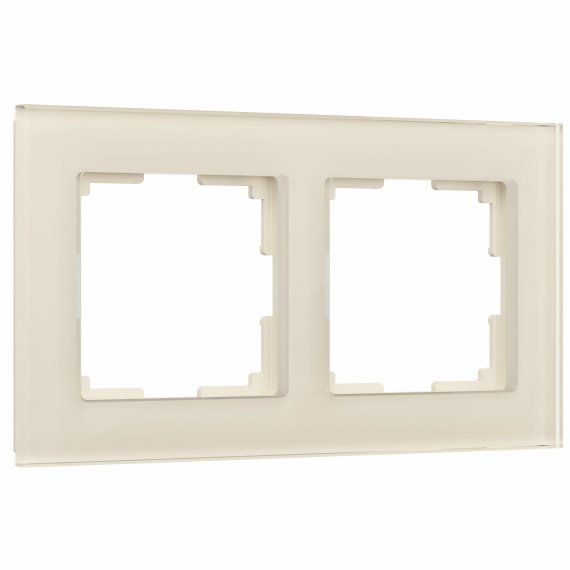 Фотография товара 'Werkel W0021141 Рамка из стекла на 2 поста Favorit молочный'