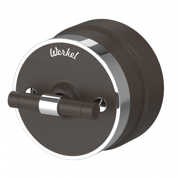Фотография товара 'Werkel W5812052 Переключатель/выключатель одноклавишный Vintage мокко матовый/хром'