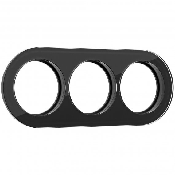 Фотография товара 'Werkel W0035108 Рамка из стекла на 3 поста черный'