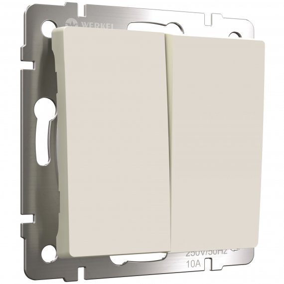 Фотография товара 'Werkel W1120062 Выключатель двухклавишный айвори матовый'