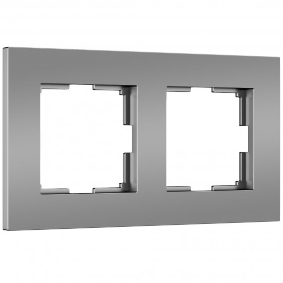 Фотография товара 'Werkel W0022965 Рамка из поликарбоната на 2 поста Slab серебро софт'
