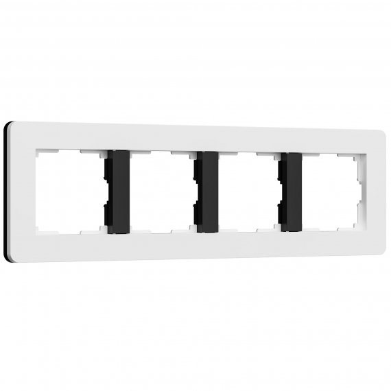 Фотография товара 'Werkel W0043068 W0043068/ Рамка на 4 поста Split (белый/черный, soft-touch)'