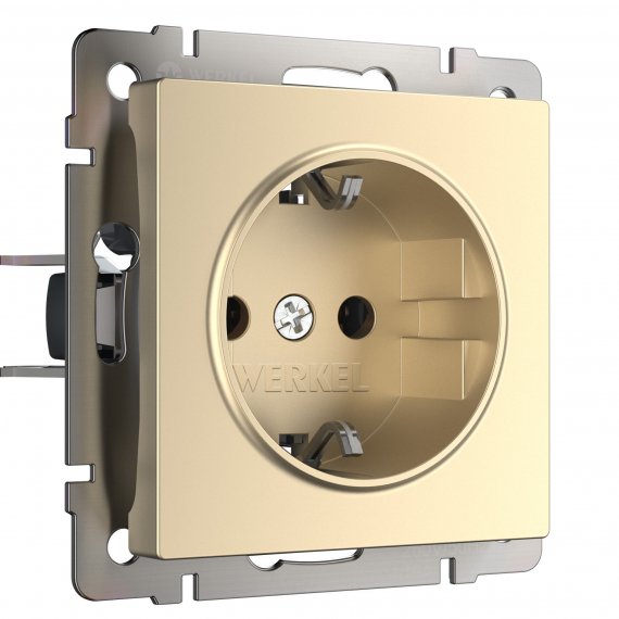 Фотография товара 'Werkel W1171011 Розетка с заземлением шампань'
