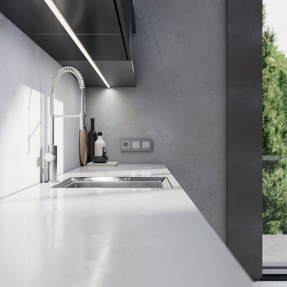 Фотография товара 'Werkel W0032965 Рамка из поликарбоната на 3 поста Slab серебро софт'